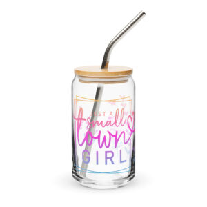 Glas mit Deckel und Strohhalm Smalltown Girl