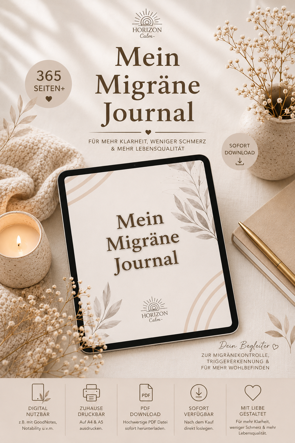 Mein Migräne Journal | Digitaler Kopfschmerz Tracker